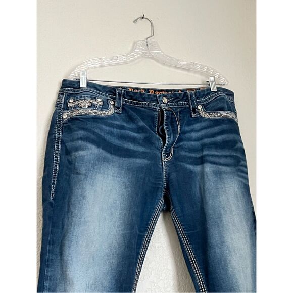 Rock Revival Signature Jeans Tansy Mid Rise Curvy Boot Womens Sz 34 - Picture 3 of 5